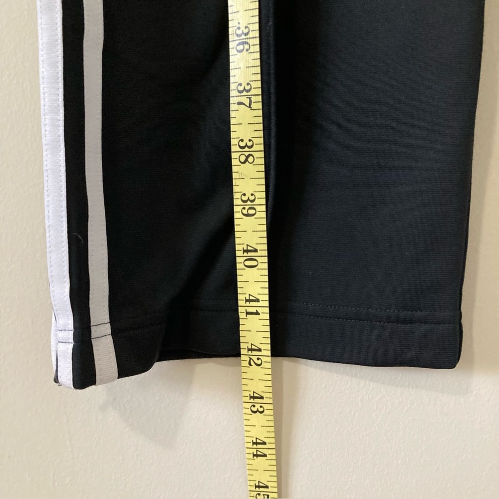 ADIDAS Mens Sz M Joggers Jogging Training Pants Black w/ White Stripes Stretch - Picture 4 of 13